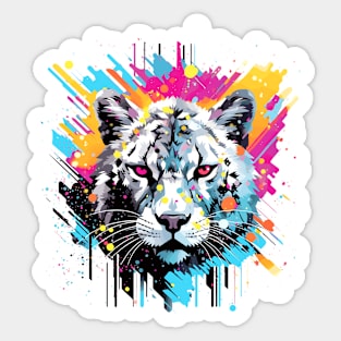 Snow Leopard Animal Freedom World Wildlife Wonder Abstract Sticker